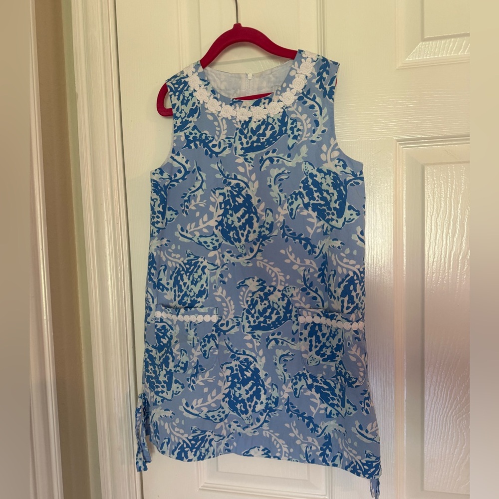 Lilly Pulitzer Blue Floral Girls' Sleeveless Dress